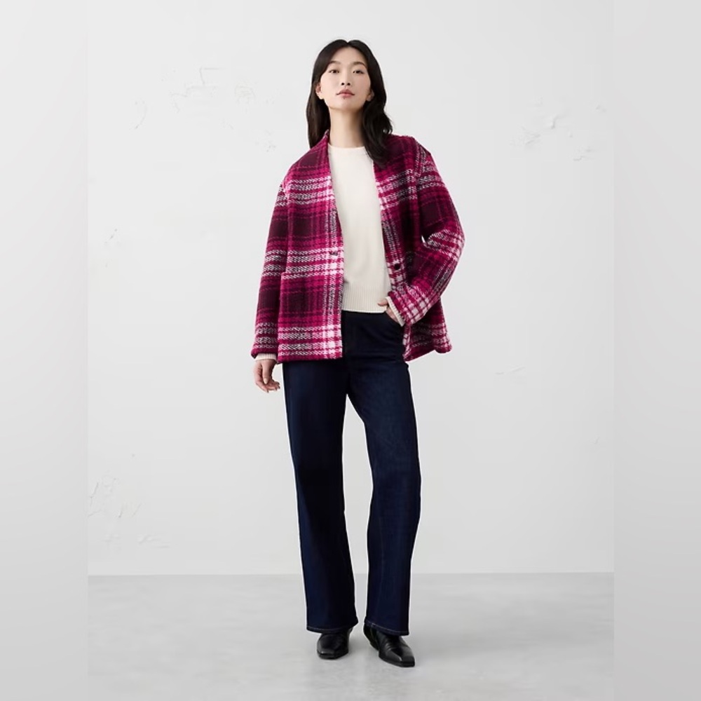 Banana Republic Knit Boucle Plaid Autumn Jacket Large⭐️⭐️⭐️⭐️⭐️ NWT 🍂
